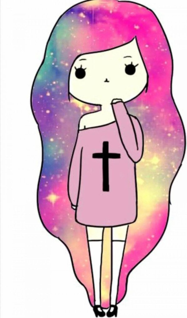 девочка с космическими волосами