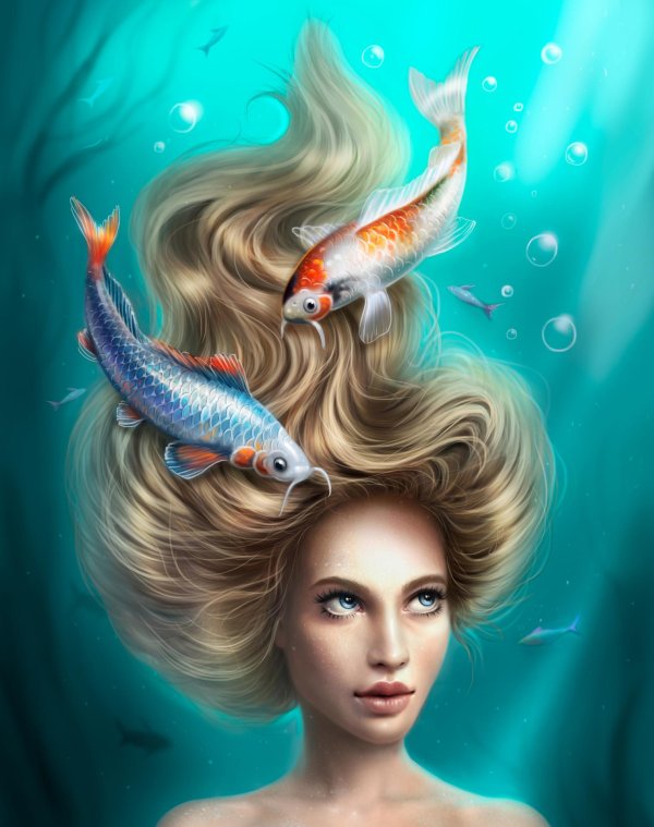 девушка рыба