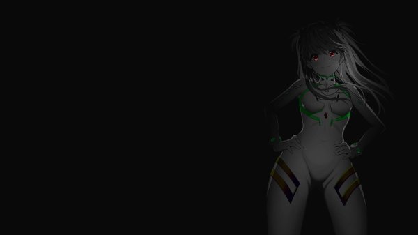 аниме девушки на темном фоне