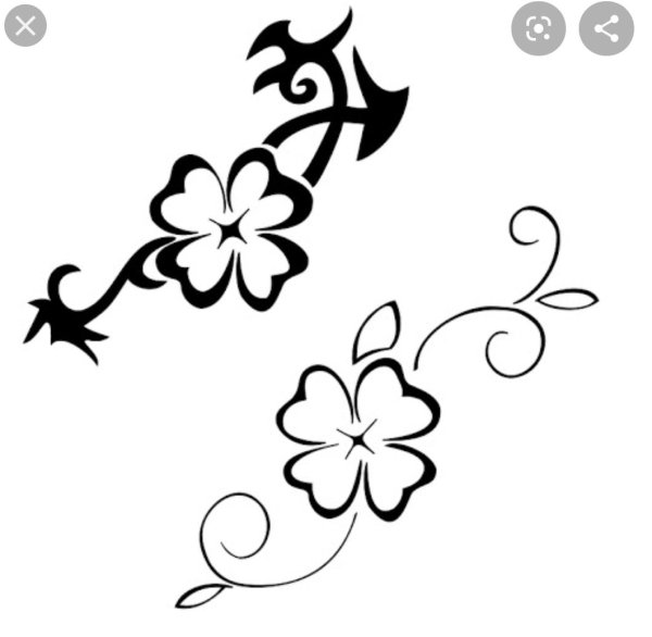 тату клевер четырехлистный