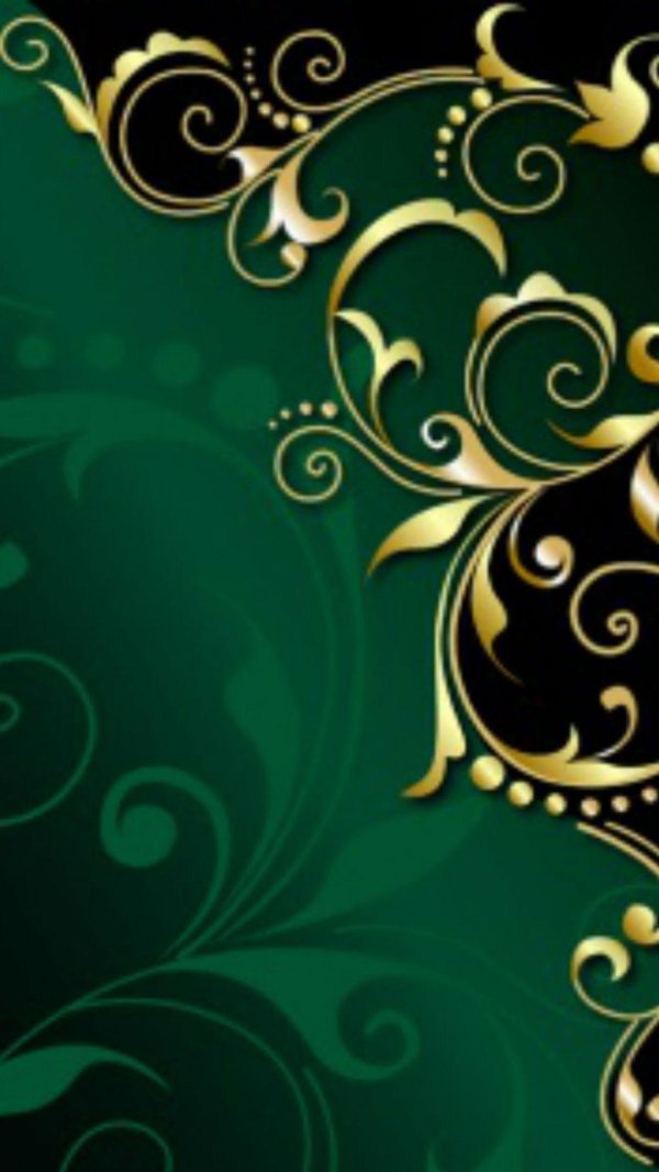 зелено золотой фон