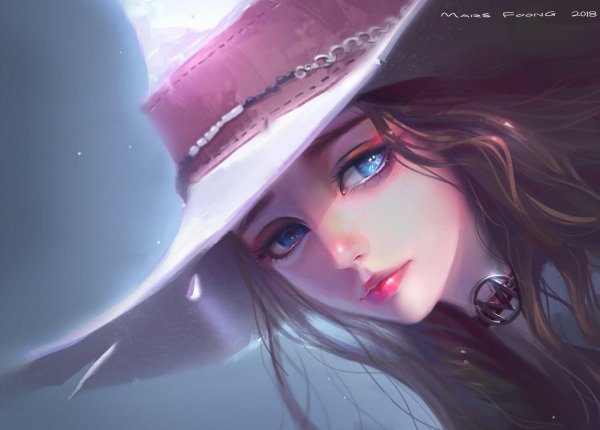 девушка в шляпе