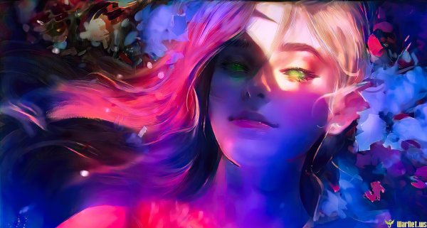 радужная девушка