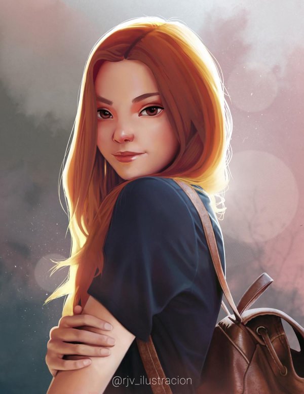 арт мультяшной девушки