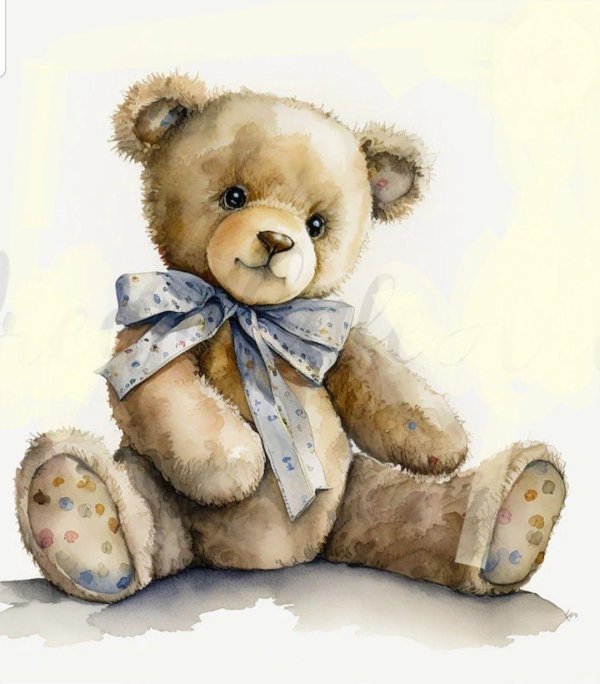 teddy bear watercolor