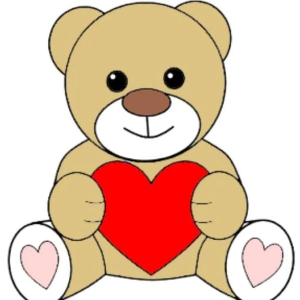 медведь с сердечком рисунок