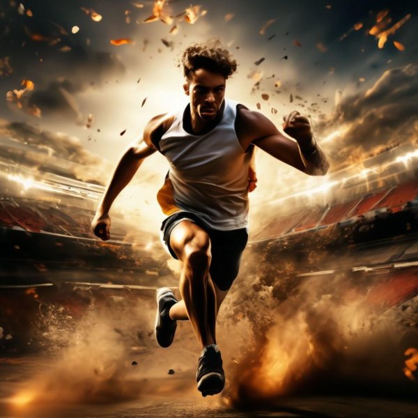 бегущий спортсмен