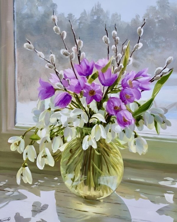 подснежники картина