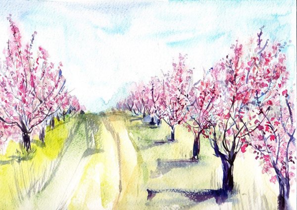 весенняя акварель