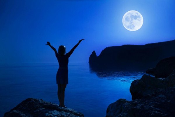 девушка в лунном свете