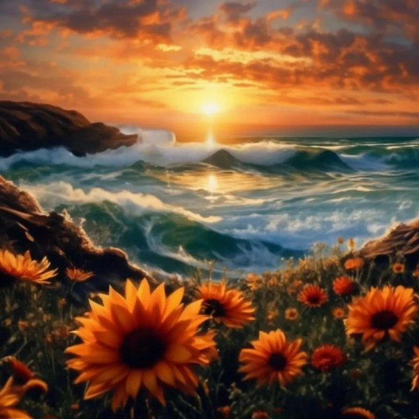 цветы на берегу моря