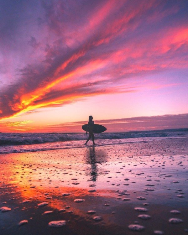 сёрфинг на закате