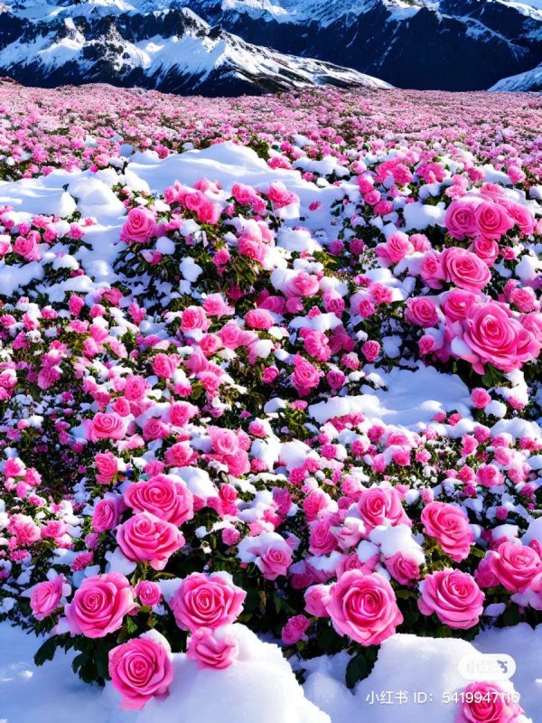 роза на снегу