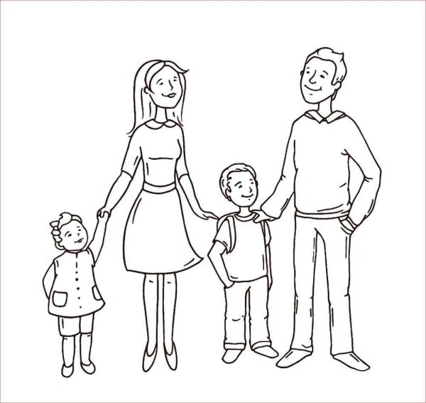 раскраска семьи