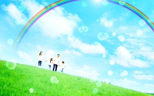 небо с радугой