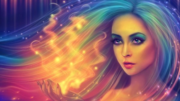 радужные волосы