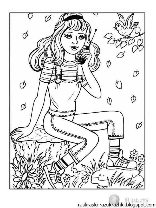 модные девочки раскраска