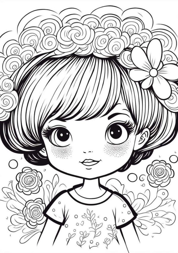 девочка разукрашка