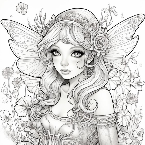 разукрашка феи