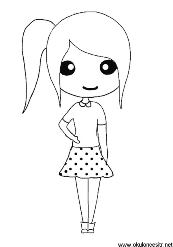 девочка рисунок для срисовки