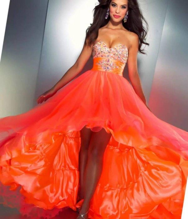 платье оранжевое