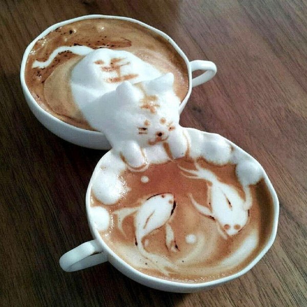 рисунки на кофейной пенке