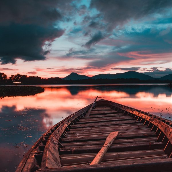 озеро закат