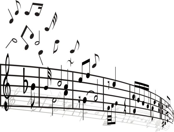 нота на белом фоне