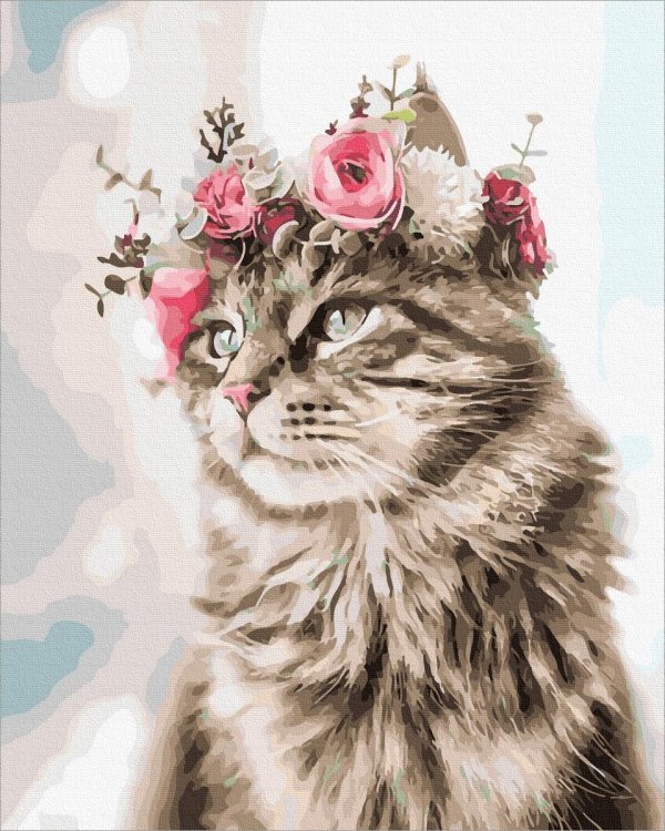 котики с цветочками