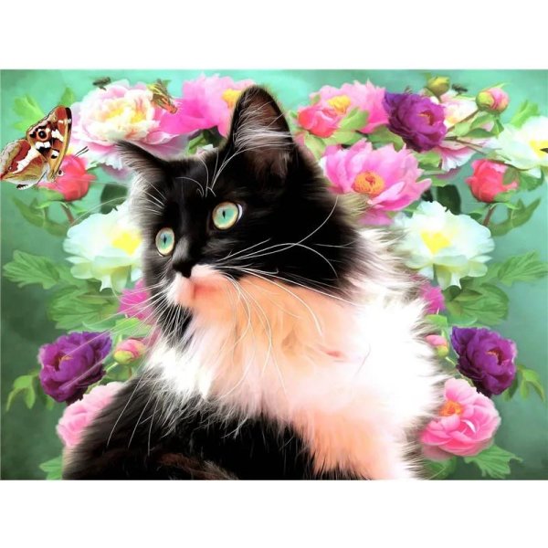 котята в цветах