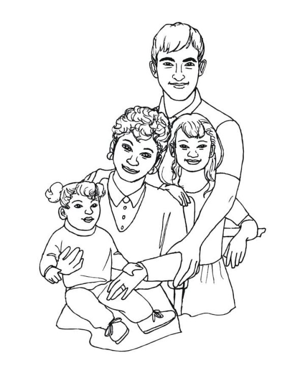 раскраска семьи
