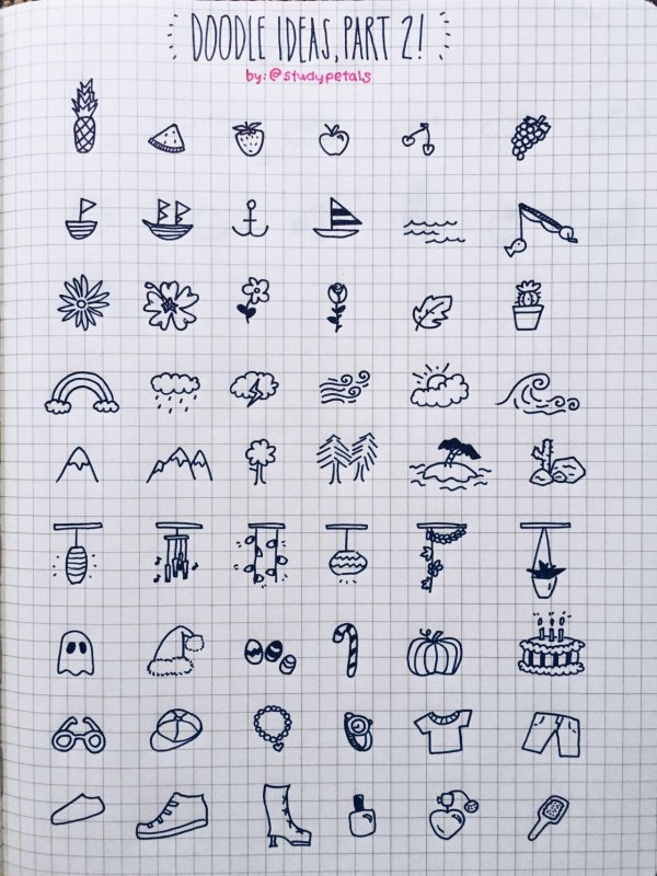 мини рисунки в тетради