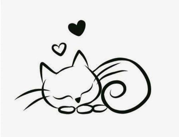 эскиз кошки для тату