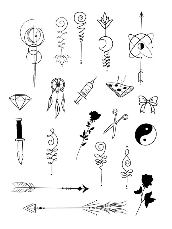 эскиз маленьких татуировок