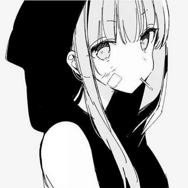 черно белая тян