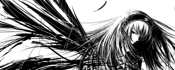 аниме бело черное