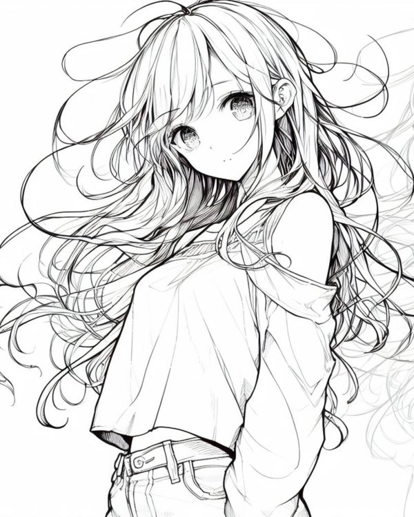 раскраски сложные аниме