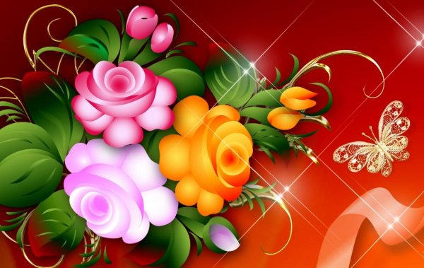 красочные цветы