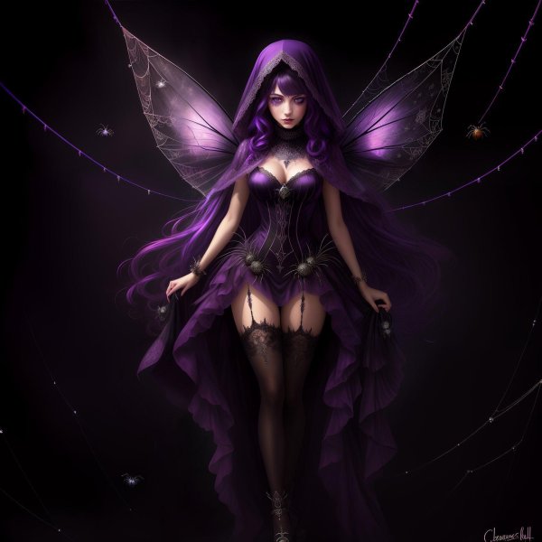 эльф с фиолетовыми волосами