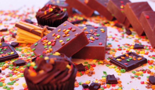 разноцветный шоколад