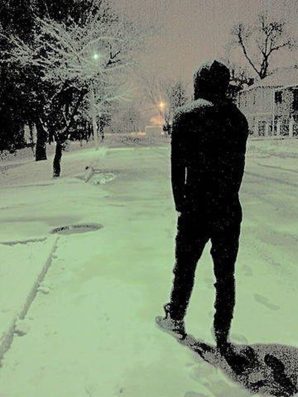 парень зимой