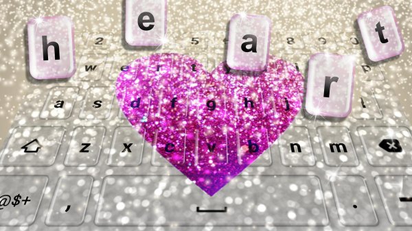 glitter heart keyboard