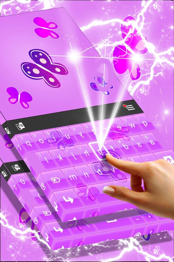purple butterfly keyboard