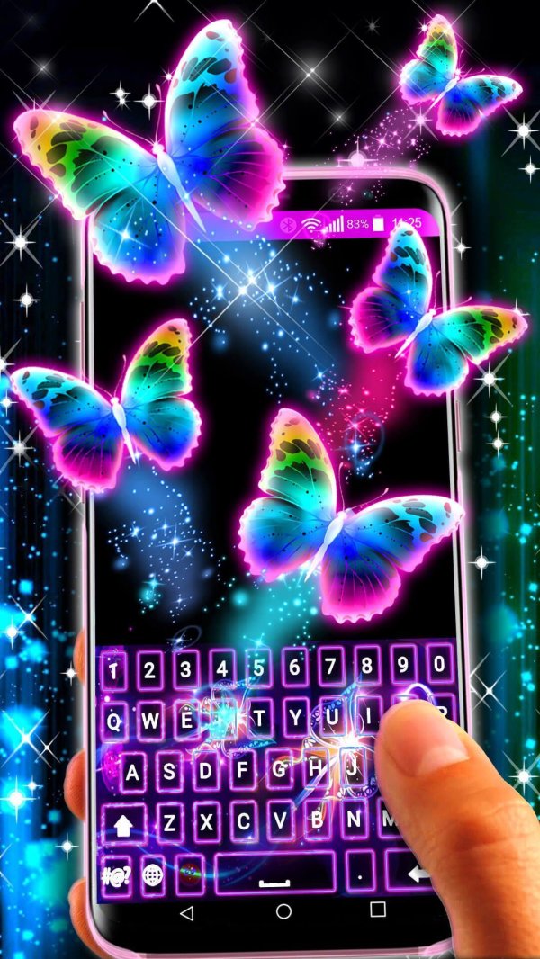 neon butterfly keyboard