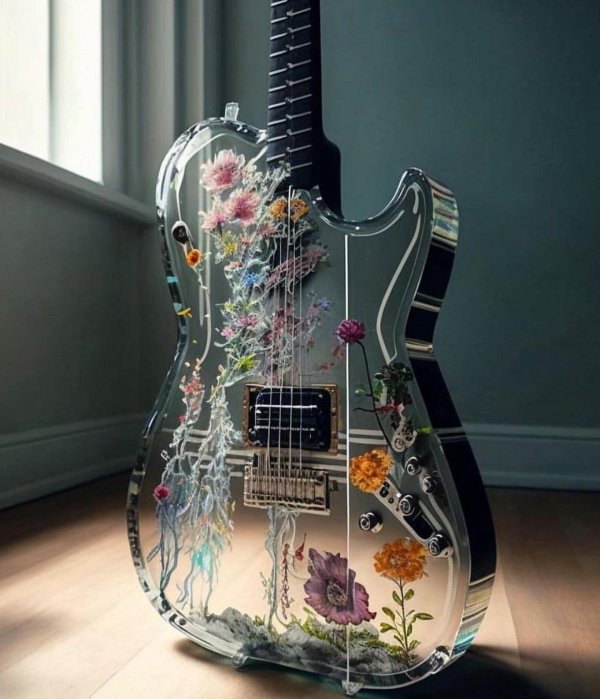 прозрачная электрогитара