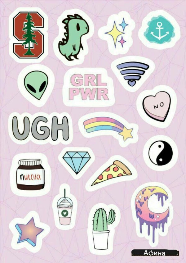 эстетичные наклейки для срисовки
