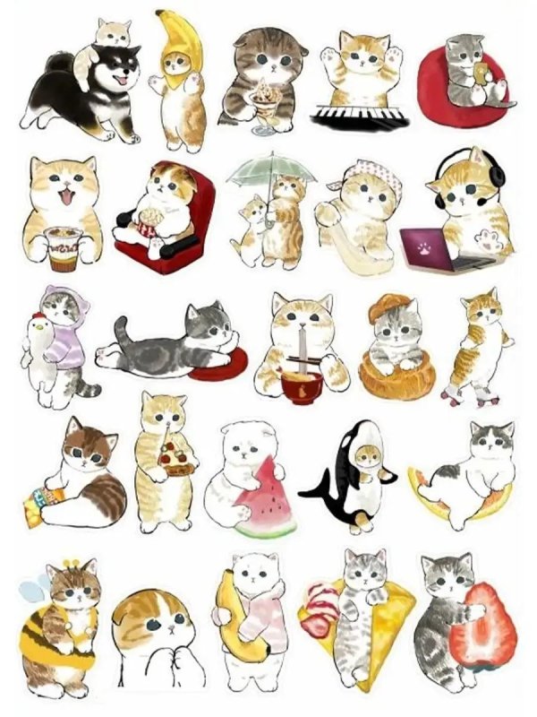 набор наклеек котики