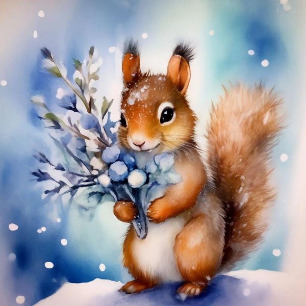 рисунки белочек