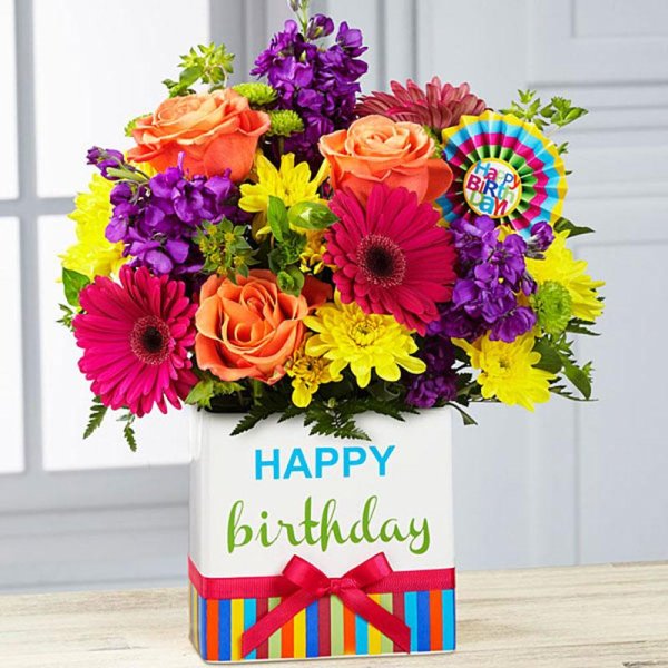 happy birthday flowers