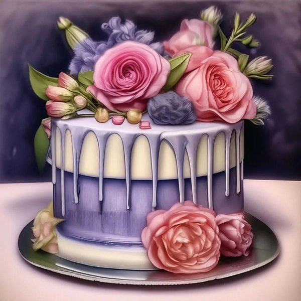 торт и цветы